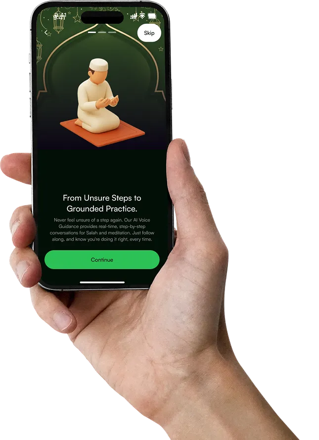 Qalb Calm meditation app on phone