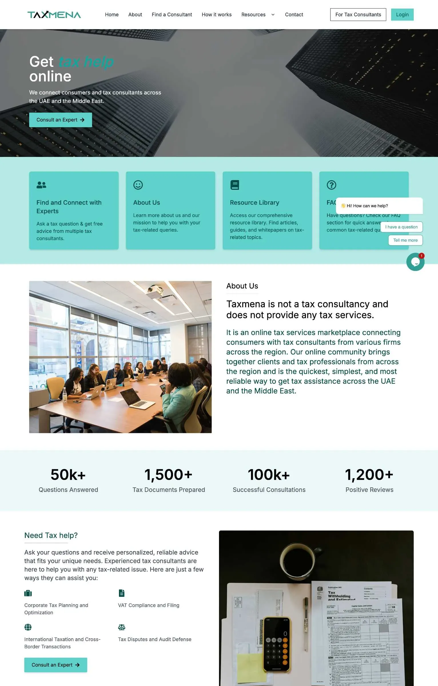 Taxmena Professional business website