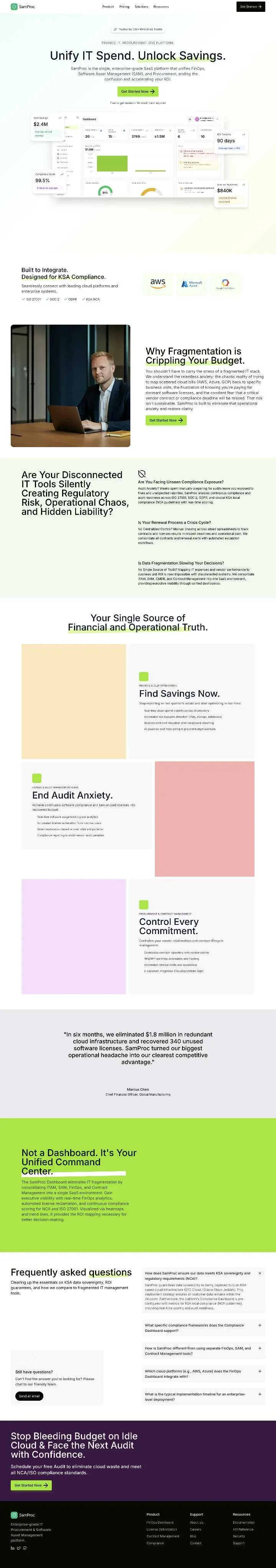 SamProc Business operations website