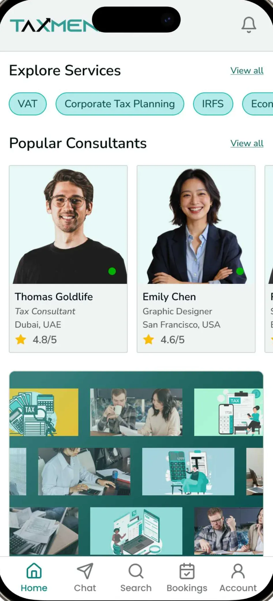 Taxmena Consumer mobile app