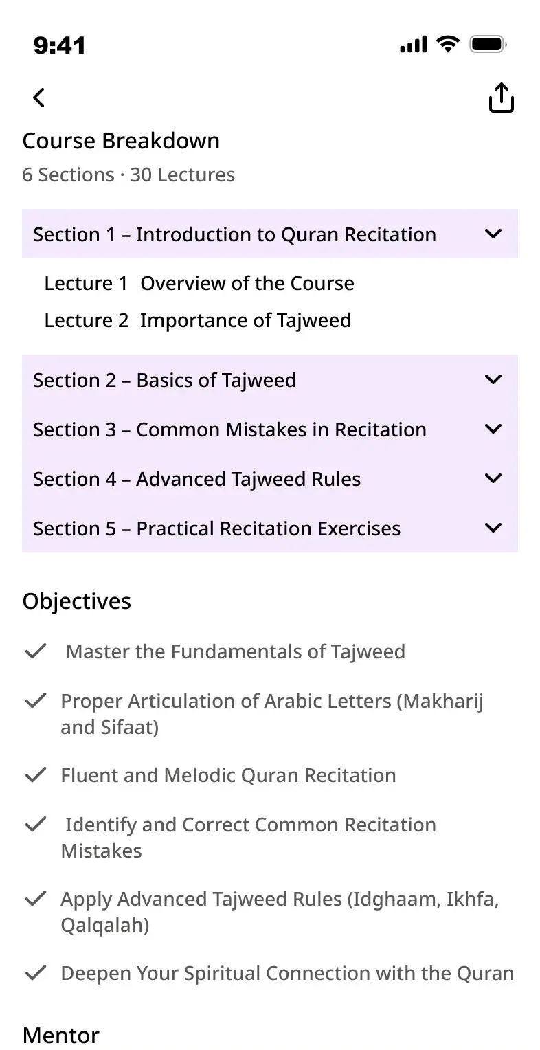 Al Ashaab Quran Academy One-tap access screen