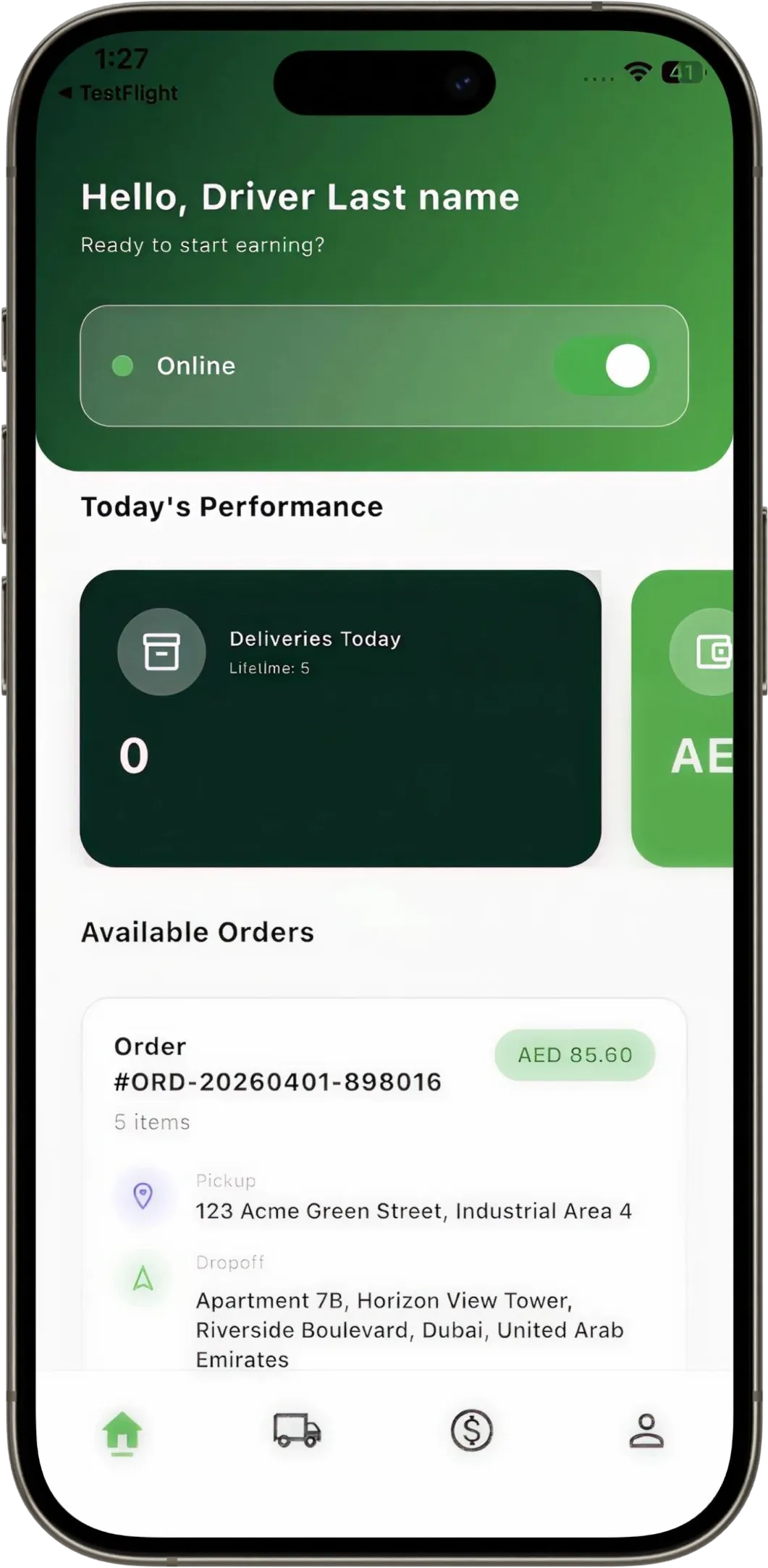 Freshline Driver mobile app