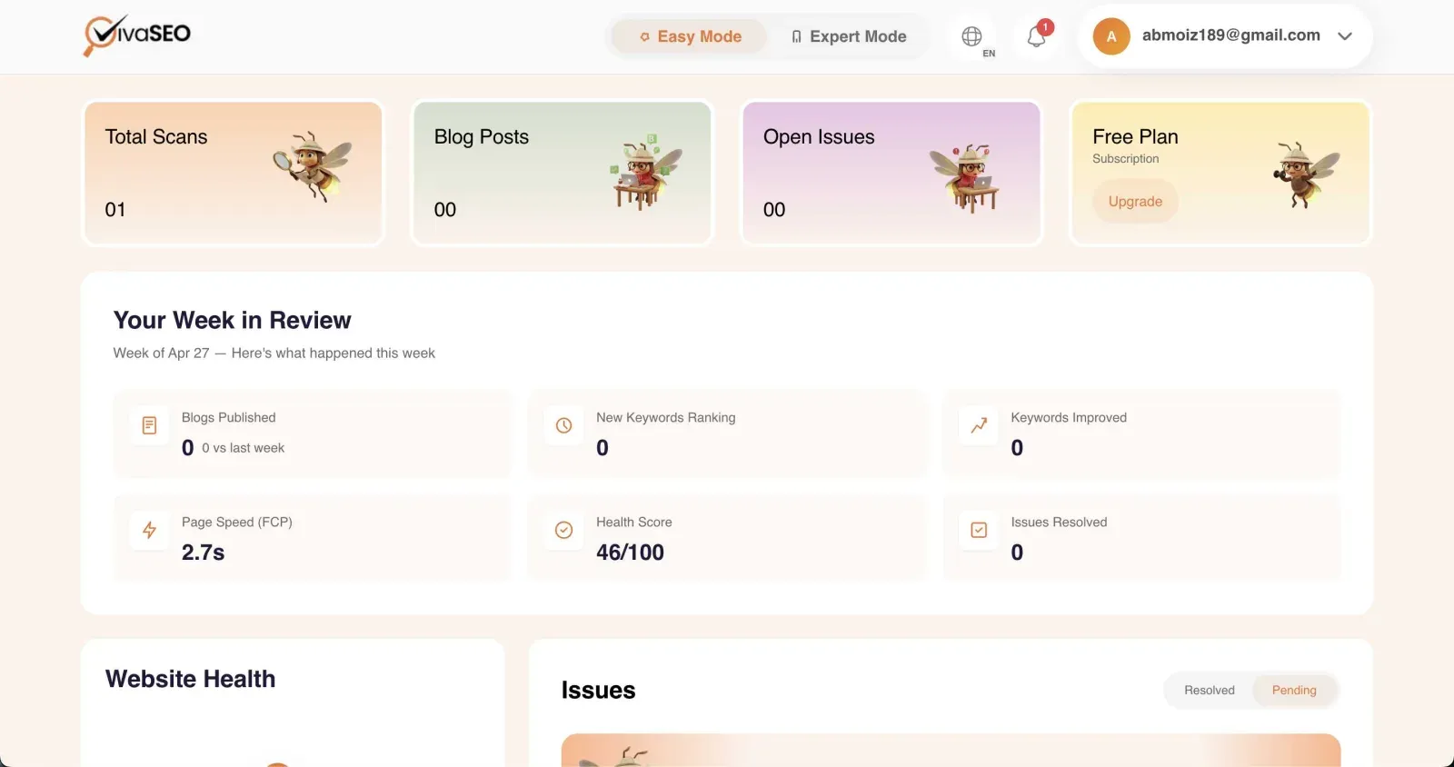 Viva SEO Easy Mode platform