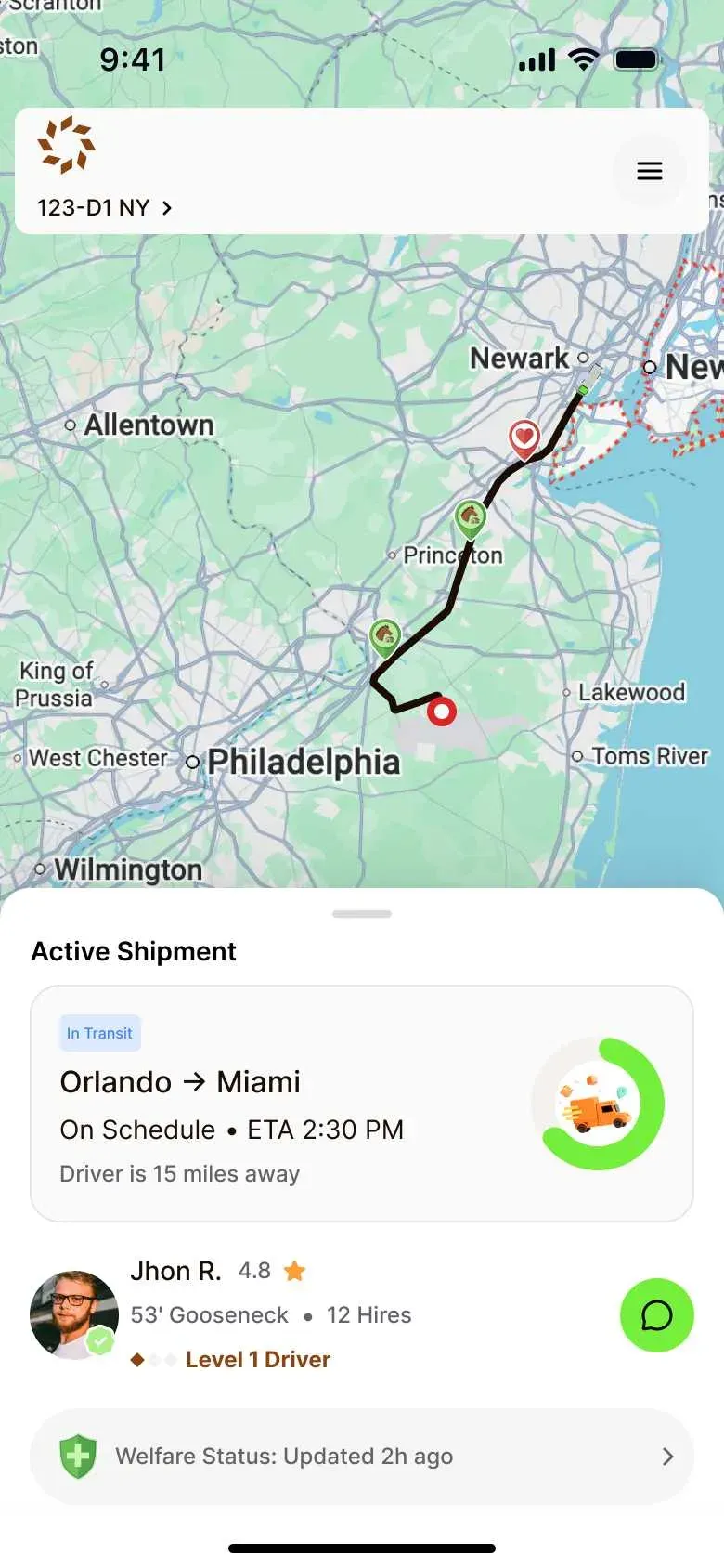 Livestock Go Live tracking and GPS screen