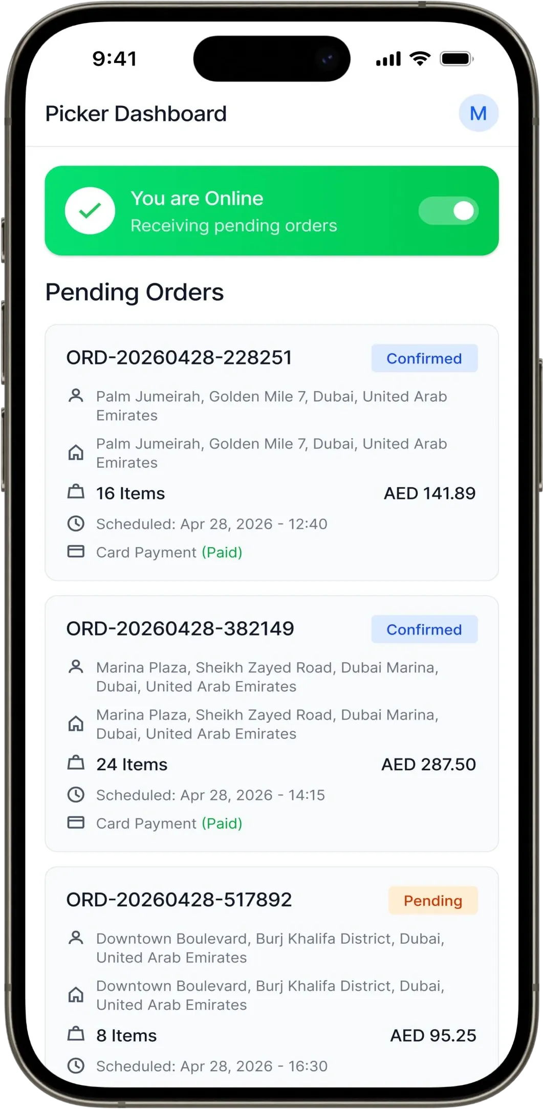 Freshline Picker mobile app